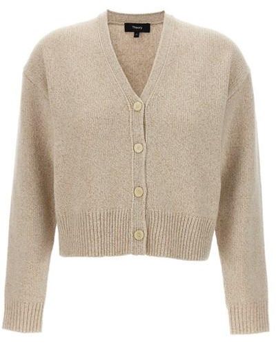 Theory Cropped Cardigan - Natural