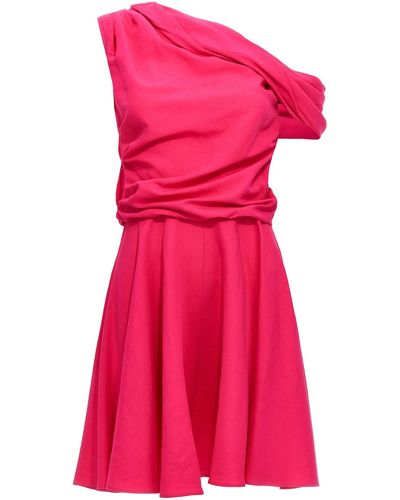 Rochas Drapierendes Kleid Mit Ausschnitt - Pink