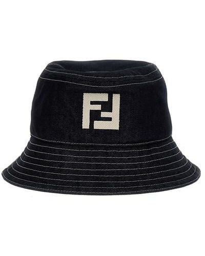 Fendi Bukcet hat logo - Nero