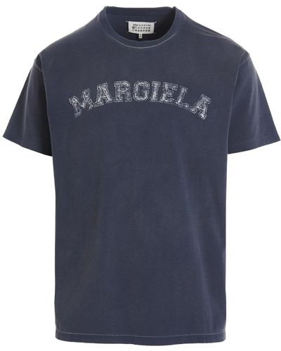 Maison Margiela T-Shirt Mit Logo-Druck - Blau
