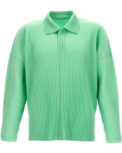 Homme Plissé Issey Miyake 'mc January' Polo Shirt - Green