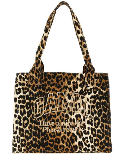 Ganni Shopping Leopard Embroidery Logo - Metallic