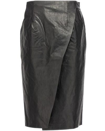 Kassl 'wrap Skirt Oil' Skirt - Gray