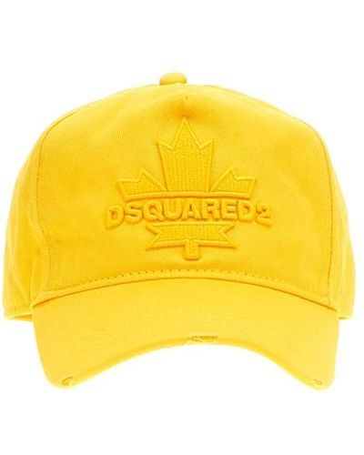 DSquared² Logo Embroidery Baseball Cap - Yellow