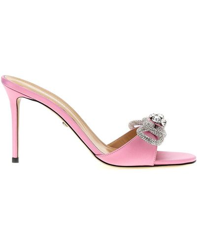Mach & Mach 'double Bow Round Toe Barbie Satin' Mules - Pink
