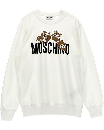 Moschino Logo Print Sweatshirt - White