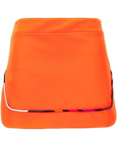 Emilio Pucci Contrasting Piping Neon Skirt - Orange