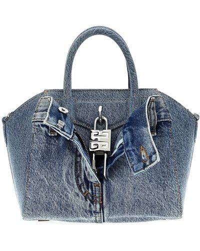 Givenchy 'antigona Lock' Mini Handbag - Blue