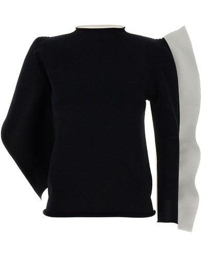 Issey Miyake 'shaped Canvas' Sweater - Black