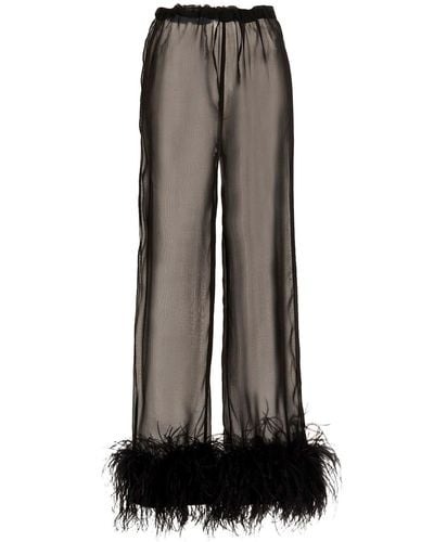Oséree Feather Silk Trousers - Multicolour