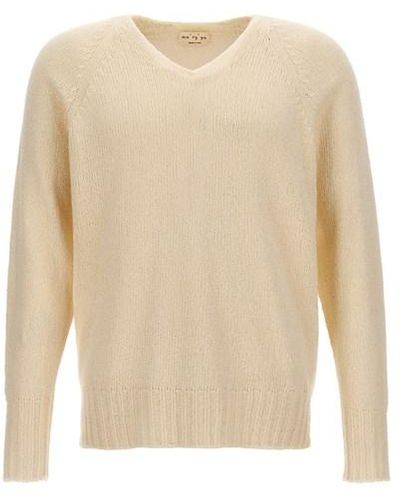 Ma'ry'ya V-neck Sweater - Natural