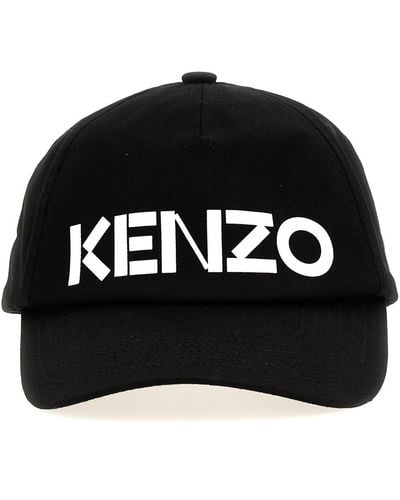 KENZO Logo Printed Cap - Black