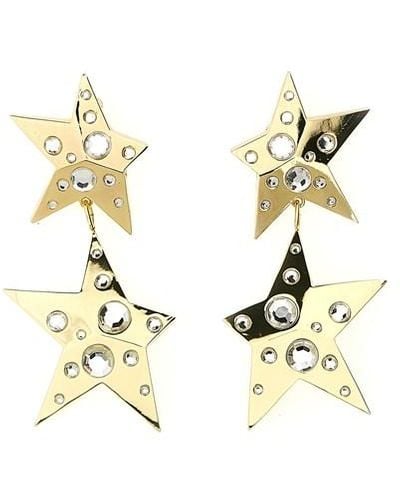Area 'crystal Star Drop' Earrings - Metallic
