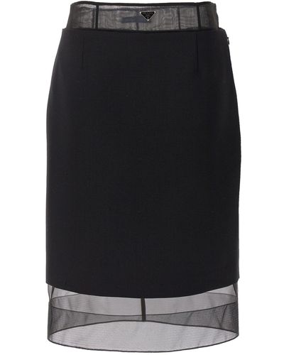 Prada Lognuette Skirt - Black