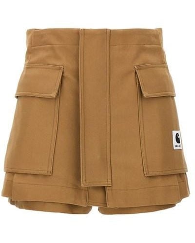 Sacai X Carhartt Wip Shorts - Natural