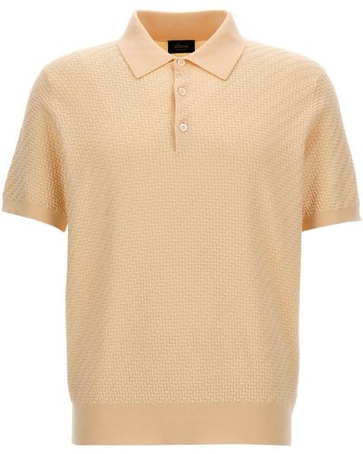Brioni Knit Polo Shirt - Natural