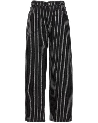 ROTATE BIRGER CHRISTENSEN Sequin Pinstripe Jeans - Black