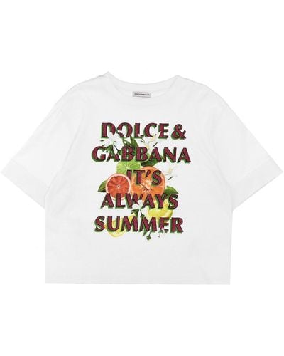 Dolce & Gabbana T-Shirt Mit Glitzerdruck - Weiß