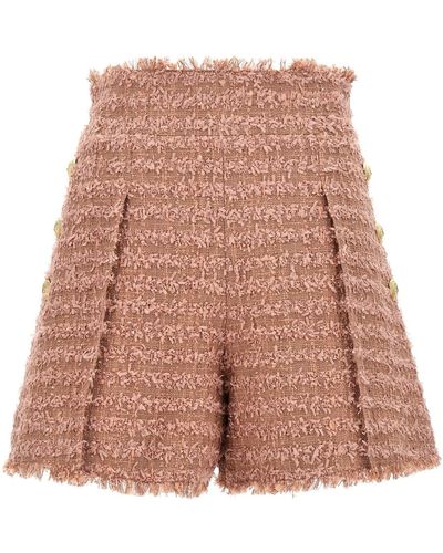 Balmain Tweed-Shorts - Pink