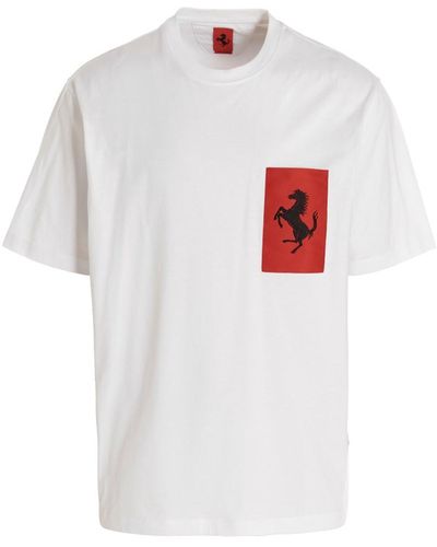 Ferrari T-Shirt 'Label Pocket' - Weiß