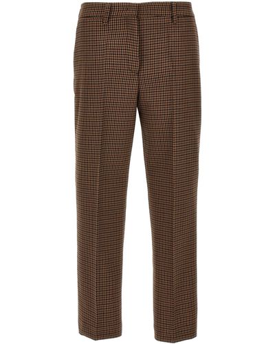Prada Houndstooth Trousers - Brown