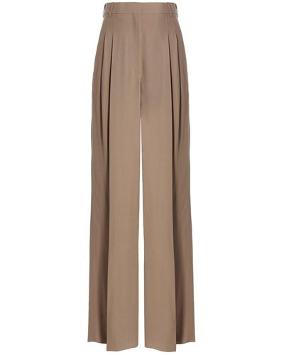 Rochas Pin Tuck Trousers - Natural