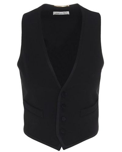 Saint Laurent 'short Tuxedo' Vest - Black