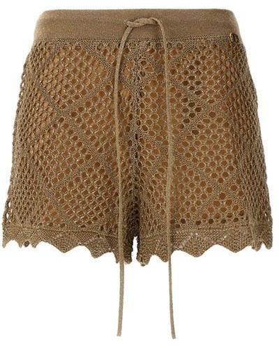 Twin Set Knitted Shorts - Natural