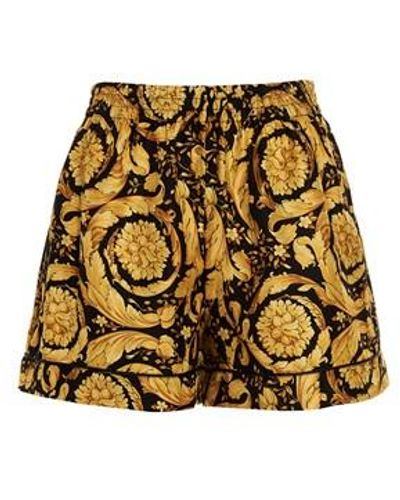 Versace 'barocco' Pajama Shorts - Natural