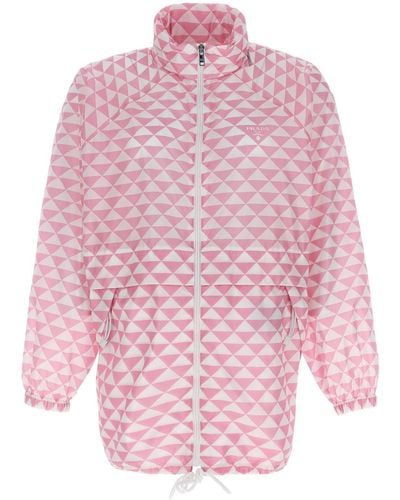 Prada ' Symbole' Waterproof Jacket - Pink