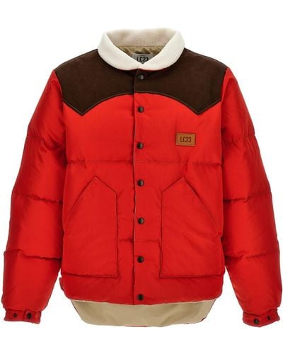 LC23 'paneled' Down Jacket - Red