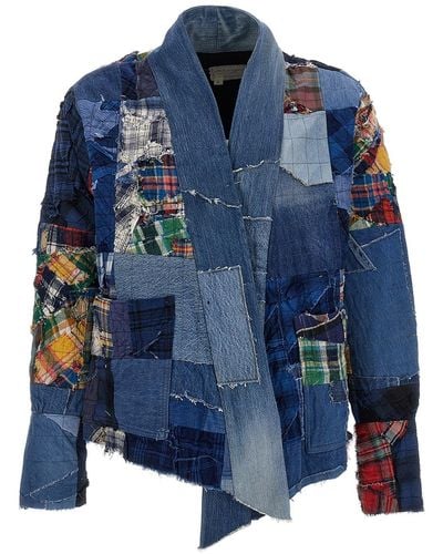 Greg Lauren 'multi Stitchwork' Jacket - Blue