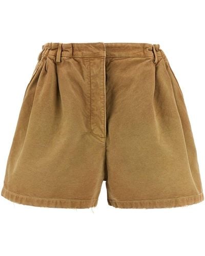 Prada Canvas Shorts - Natural
