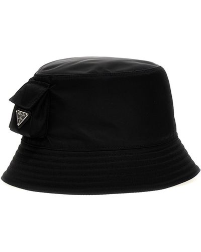 Prada Re-nylon Bucket Hat Pockets - Black