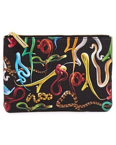 Seletti X Toiletpaper' 'snakes' Pouch - Multicolour