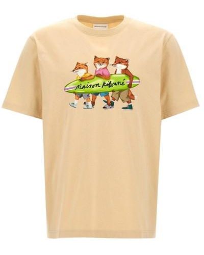 Maison Kitsuné T-shirt 'Surfing Foxes' - Multicolore