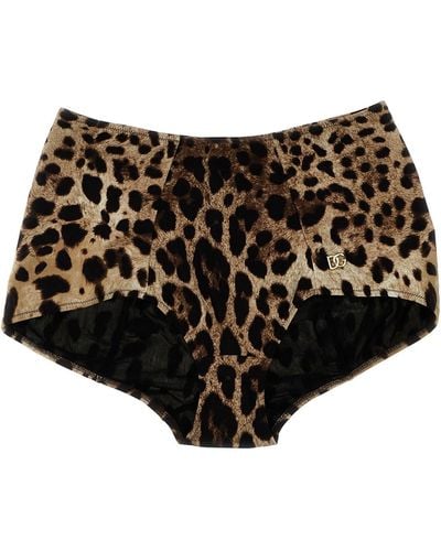 Dolce & Gabbana 'leopard' Bikini Bottom - Black