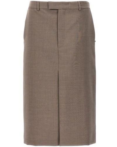 Sportmax 'atollo' Midi Skirt - Brown