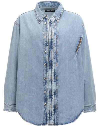 Y. Project 'hook And Eye' Shirt - Blue