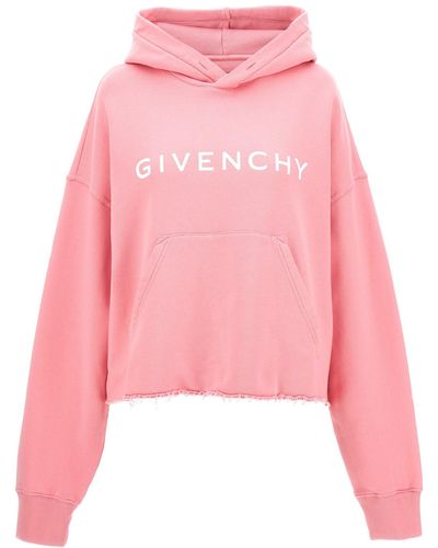 Givenchy Kapuzenpullover Mit Verkürztem Logo - Pink