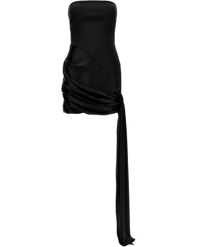 David Koma 'asymmetric Hem Strapless Mini' Dress - Black