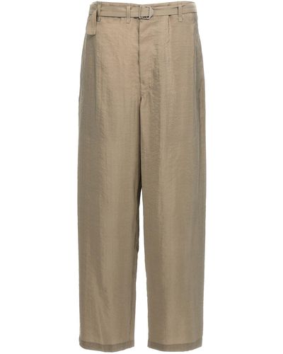 Lemaire 'seamless Belted' Trousers - Natural