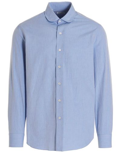 Salvatore Piccolo Rounded Collar Shirt - Blue