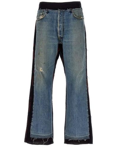 Needles Contrast Insert Jeans - Blue