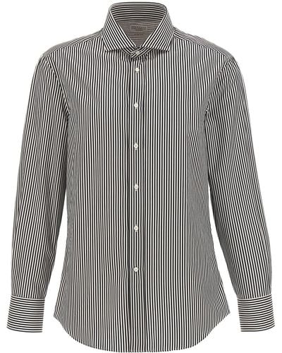 Brunello Cucinelli Striped Shirt - Grey
