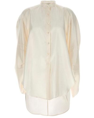 DI.LA3 PARI' Curled Sleeve Shirt - White