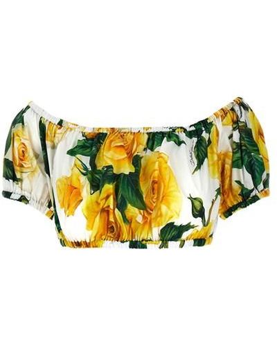 Dolce & Gabbana 'rose Gialle' Top - Yellow