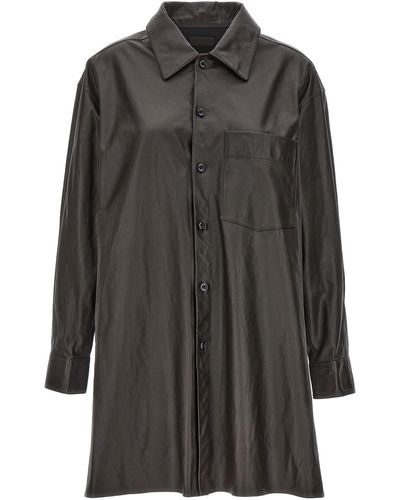 Lemaire Nappa Leather Overshirt - Grey