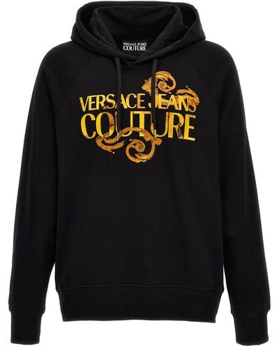 Versace 'logo Baroque' Hoodie - Black