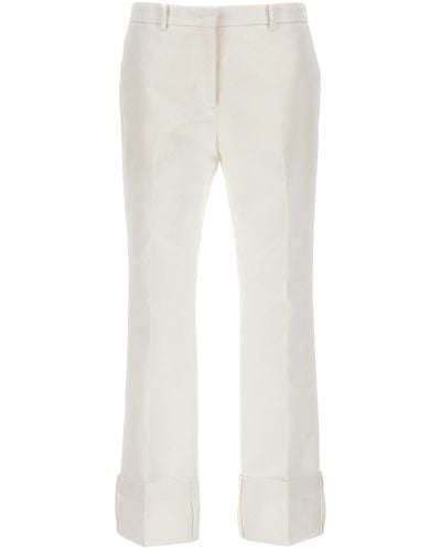 N°21 Turned-up Hem Trousers - White